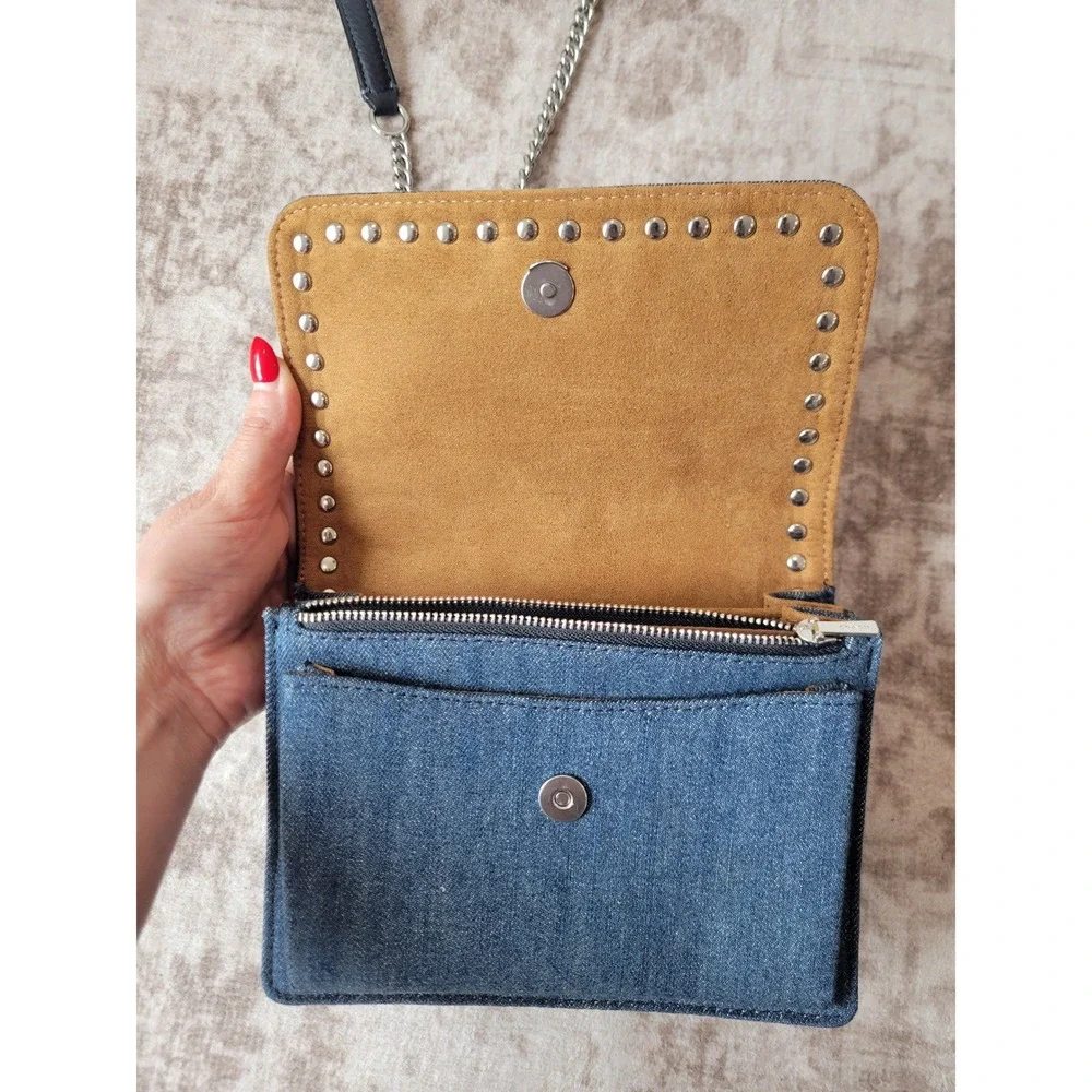 Coach Denim Rivets Crossbody Bag CN509 Studded Chain Shoulder Purse NWOT Y2K